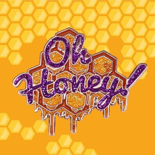 The Trixie & Katya Oh Honey! Glitter Brooch Pins Enamel Metal Badges Lapel Pin Brooches Jackets Fashion Jewelry Accessories