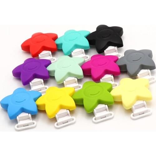 TYRY.HU 2Pcs Baby Silicone Pacifier Clips Flower Solid Color Holders Cute Infant Pacifier Chain Accessories Food Grade Silicone