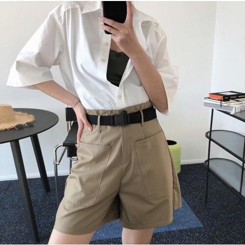 Woman new model cotton shorts with belt