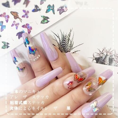 1pc Fashion 3D Elegant Butterfly Nails Art Manicure Back Glue Decal Decorations Nail Sticker for Nails Tips Beauty