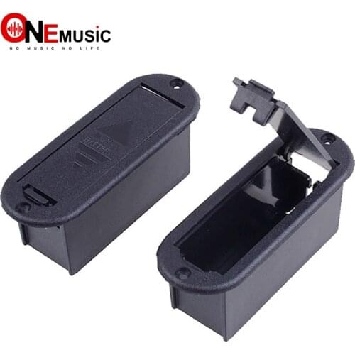 10pcs CHEAP Quality 9V Battery Box 81.5MM*29.5MM Case for Active Guitar and Bass Pickup platic black color