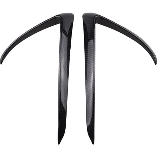 2pcs Car Front Blade Trim Light Eyebrow Wind Knife Bumper Cover Sticker Fit For Tesla Model 3 2017-2021 ABS Fog Lamp Decoration