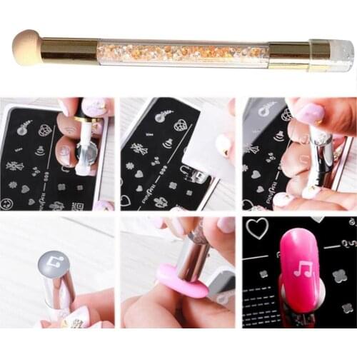 3Pcs Nail Art Template Plate Scraper Dual Head Smudge Drawing Printing Pen Set
