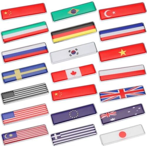3D Metal Alloy National Flag Emblem Car Stickers For Auto Windows Doors Trunks Automobiles Decorating Badge Accessories