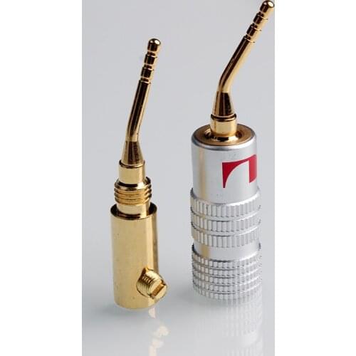 4mm Banana Plug Gold Plated Speaker Cable Pin Angel Wire Screws Lock Connector For Video Speaker Audio Wire Cable Connectors