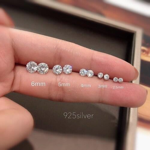 925 Sterling Silver 3mm 4mm 5mm Cubic Zirconia Stud Earring Fashion Earring 10PCS/Pack
