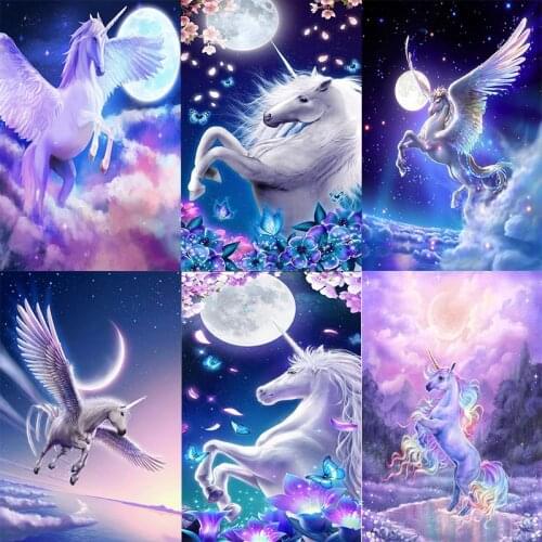 5D DIY Diamond Painting Fantasy Unicorn Animal Cross Stitch Kits Full Square Diamond Embroidery Diamond Mosaic Home Decor