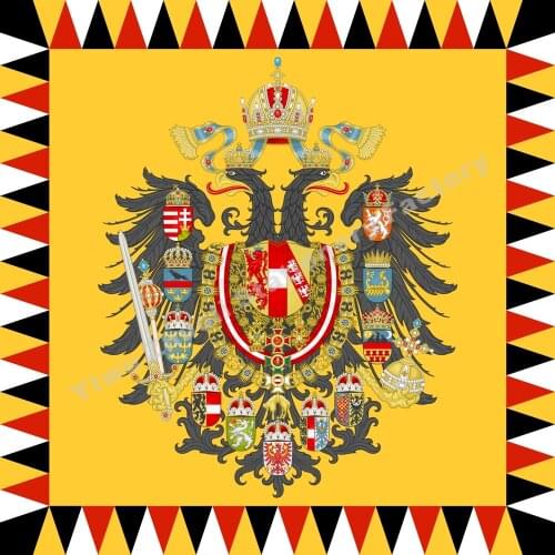 Austro Imperial Standard Infantry pattern mix early 19th Century Flag 120X120cm (4x4FT) 120g 100D Free Shipping