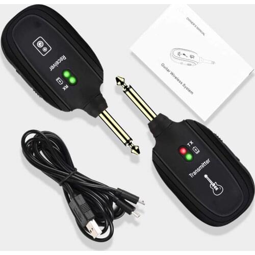Wireless Guitar System Transmitter Receiver Built-in Rechargeable Battery For Electronic Guitar Violin Drum Musical Equipment