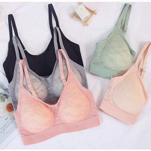 Elifashion Thai Latex Underwear Push Up Gather Beauty Back Seamless Lace Bra Wire Free Gorge Comfortable Nylon Deep V Bra