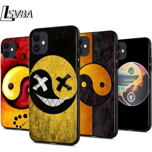 Graffiti Yin Yang Anti-fall Silicone Phone Case For iPhone 11 Pro XS Max X XR 6S 6 7 8 Plus 5S Soft Black Cover Capa
