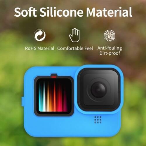 Black Silicone Body Case + Lens Cap Action Camera Accessories Carrying Handheld Camera Elements for GoPro Hero 9