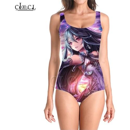 CLOOCL Newest Anime Girl 3D Print One-piece Swimwear Women Swimming Bathing Suit Sleeveless Sexy Swimsuit