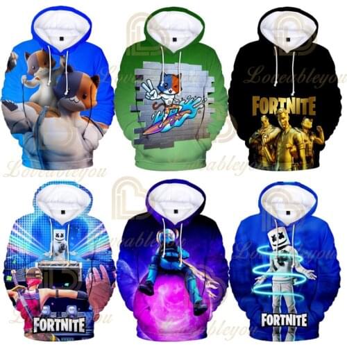 Fortnite Battle Game 3D Hoodie Children Hoodies Streetwear Hip Hop Warm Hoody Sweatshirts Cosplay Harajuku Victory Royal