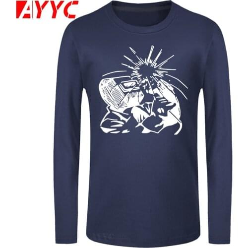 AYYC long sleeve tee Battery Welder Birthday Funny Unisex Graphic Fashion New Cotton T Shirts O-Neck Harajuku T-shirt
