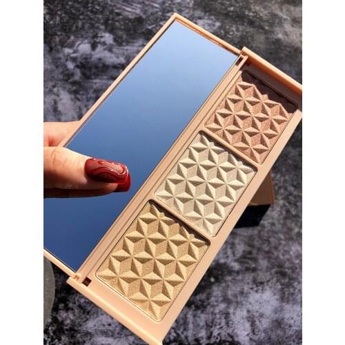 Face Highlighter Makeup Shimmer Glitter Powder Highlighter Palette Base Illuminator Highlight Bronzer Face Contour Cosmetic