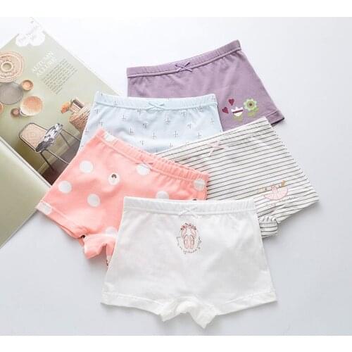 HPBBKD 5Pcs/lot Girls Cotton Boxer Briefs Girl Panties Girls Boxer Shorts Childrens Panties Kids Underwear For 2-14 Years GU206
