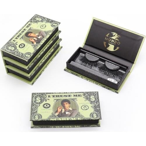 Personalized Custom Dollar Cover Eyelash Case Natural Long 25MM 5D Mink Lashes Wholesale Custom Lashbox Packaging With Logo