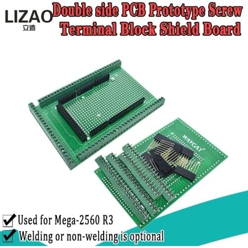 LIZAO Double-side PCB Prototype Screw Terminal Block Shield Board Kit For MEGA-2560 Mega 2560 R3 Mega2560 R3