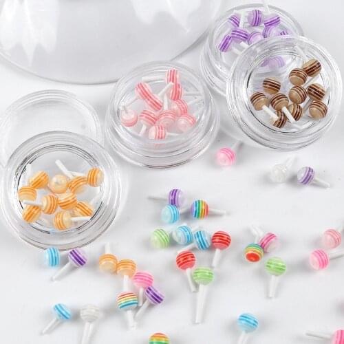 10 Pcs/Box Lollipop Candy Sweets 3D Nail Art Decorations Fashion Jewelry Manicure Design Accessories