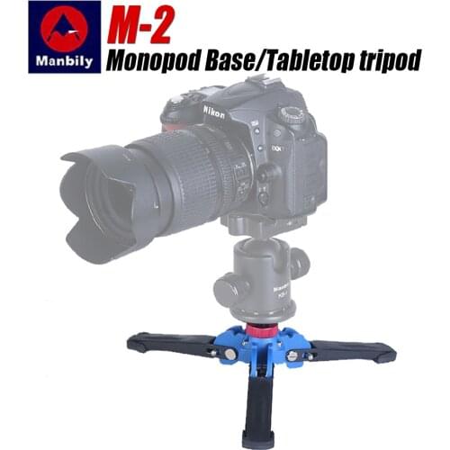 Manbily M-2 Mini Tabletop Tripod Monopod Stand Base Support with 3/8" Screw for Video Monopod DSLR Camera Tripod Head Cellphone