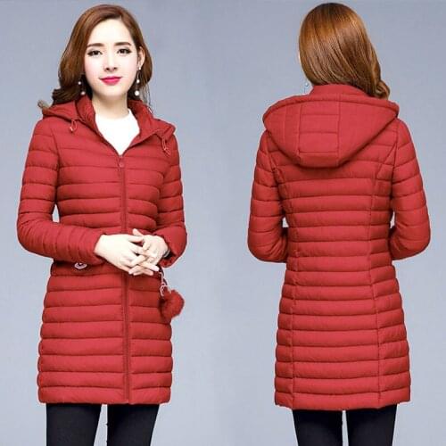 MLCRIYG Plus Size 6XL Winter Coat Women 2020 Casual Thin Down Cotton Padded Jacket Hooded Long Slim Womens Parka Coats YQ287