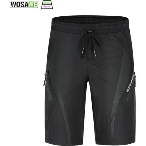 WOSAWE Mens Cycling Shorts Bike MTB Downhill Mountain Shorts Outdoor Sports Bicycle Short Black Blue Orange