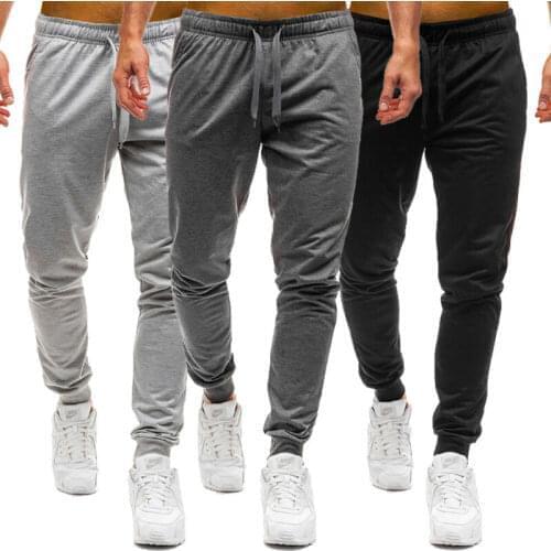 Mens Slim Fit Tracksuit Sport Gym Skinny Jogging Joggers Sweat Pants Males Casual Trousers Workout Training Pants