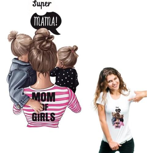 Super Mama Patches Applications For Clothes Family Patches For Clothes New Garment Accessory Diy Heat Transfer Washable