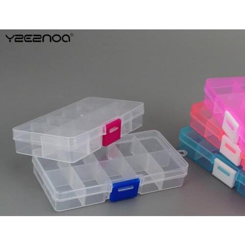 New Arrival 10 Grids Compartment Plastic Storage Box Jewelry Earring Bead Screw Holder Case Display Organizer Container