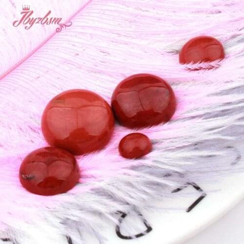 Oval Coin Red Jaspers CAB Cabochon Flatback Dome Undrilled Natural Stone Beads For DIY Pandandt Earring Ring Jewelry Making 5pc