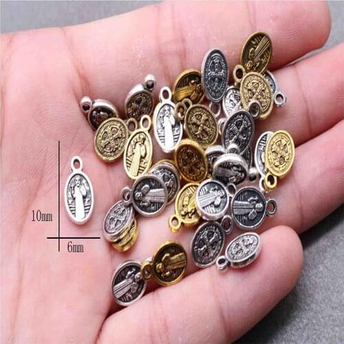 Religious Tiny Saint Benedict Small Medal of God Charm Tiny Benedict Small Medal