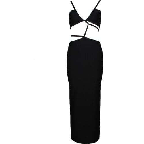 Sexy Women Dress Bandage Black Bodycon New Party Club Celebrity Elegant Sleeveless Summer Dresses