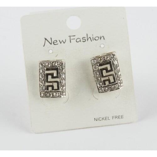 Maze Figured Cubic Zirconia Earrings