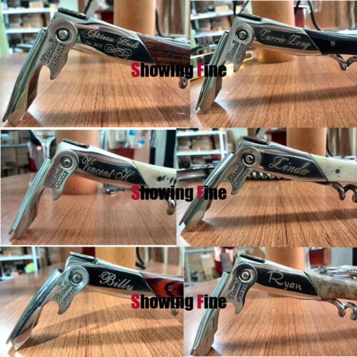 6 Styles Laguiole Wine Corkscrew Openers which to be Lasered Clients Name Stainless Steel Bottle Openors Personality presents