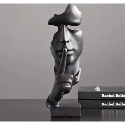 Black Resin Figure Statue People Abstract Sculpture Europe David Statue Home Decoration Accessories Modern Office Ornament