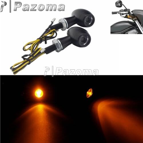 2PCS 8MM Motorcycle Mini Bullet LED Turn Signal Light Mark Running Indicator Light For Harley Choppers Cruisers Cafe Racer