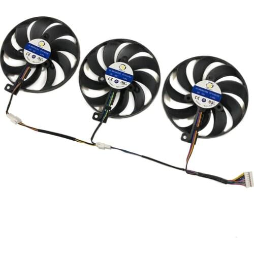 3pcs/Set 7Pin GPU Card Cooler Fans CF1010U12S For ASUS GeForce RTX 3060Ti 3070 3080 3090 TUF OC Cards Replace CF1010U12D