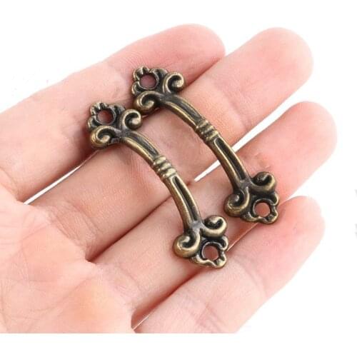 10PCS Mini Bronze Handles Vintage Cabinet Pulls Zinc alloy Knob For Drawer Jewel case Wooden box Furniture Hardware Accessories