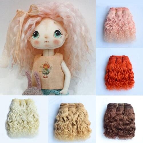 1 pieces Wool Hair Wefts for BJD/SD/Blyth/American Dolls Curly Hair Extensions for All Dolls DIY Doll Wigs Hair Doll Accessories