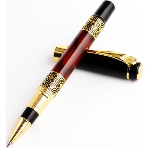 High quality 530 Golden Carving Mahogany Business Office School Student Office Supplies Fountain Pen New Ink Pen ink Pen