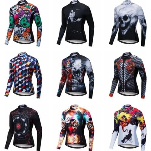 Weimostar Cycling Jersey Long Sleeve Autumn Spring Cycling Clothing Maillot Ciclismo 3D Printing Bicycle Wear MTB Bike Jersey