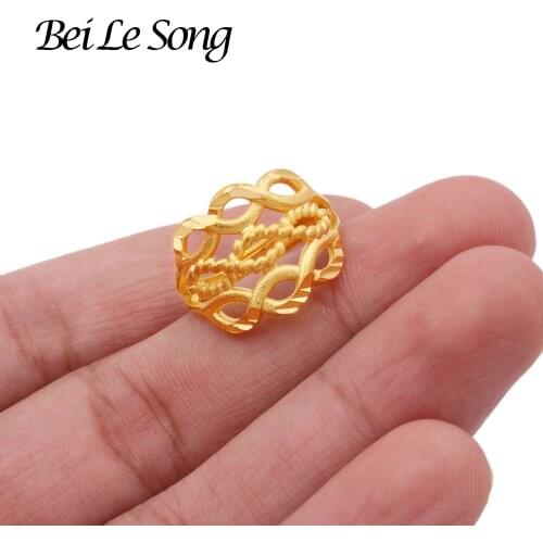 Jewellery ring Dubai 24K gold color rings for women wedding jewelry gifts bridal resizable ring African French girls of the ring