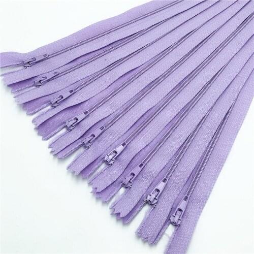 10pcs purple color 3# Closed Nylon Coil Zippers Tailor Sewing Craft (6-24 Inch) 15-60CM