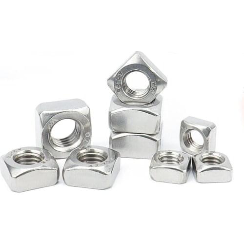 10PCS Square Nut A2 Stainless Steel M3 M4 M5 M6 M8 M10 M12 Flat Nuts GB Fastener