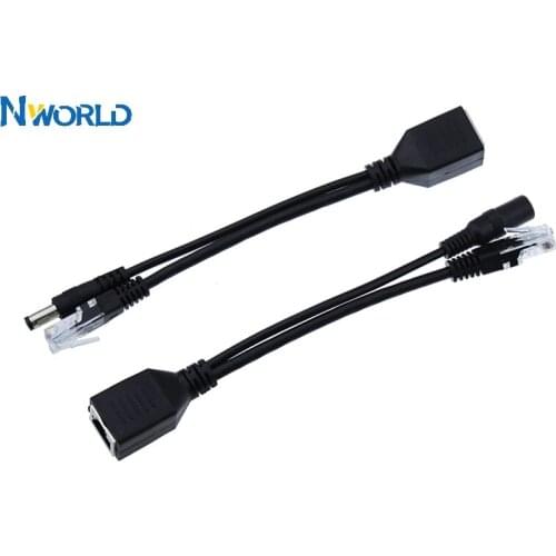 Hot Sell 2PCS/Set Passive PoE Injector And Splitter Kit With 5.5x2.1 Mm DC Power Adaptor Connector 12V-48V For IP Camera