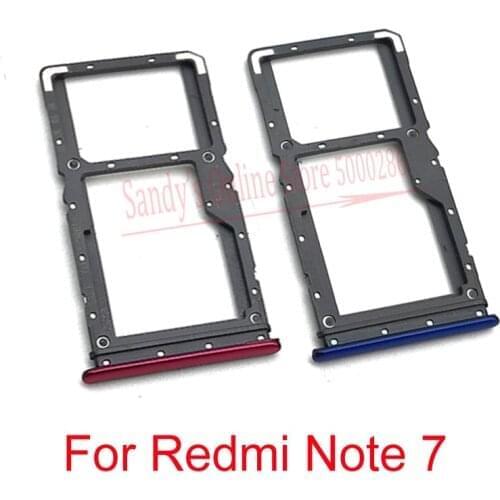 20 Pcs Sim Card Tray Holder Reader For Xiaomi Redmi Note 7 Sim Tray Card Slot Holder Adapters For Redmi Note7 Repair Spare Parts