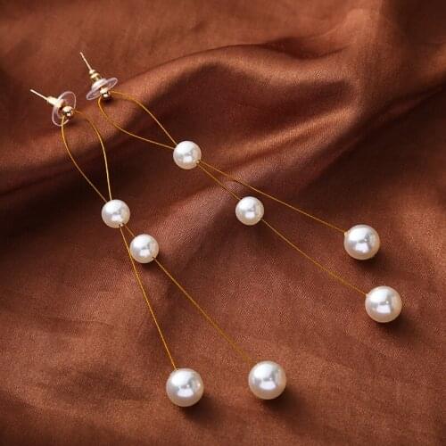 2021 Tassel Earrings Long Time-limited Limited Tin Alloy Earing Earings Korean Pearl High Quality Vintage Brincos Earings