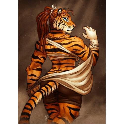 5d Diy Diamond Painting Crystal Diamond Painting Needlework Kits For Embroidery Cross Stitch Mosaic Kit Cartoon woman tiger