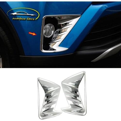 ABS Chrome For Toyota RAV4 2017 2018 Car Accessories Head Fog Lights Frame Front Fog Lamps Decoration Cover Trim Sticker Styling